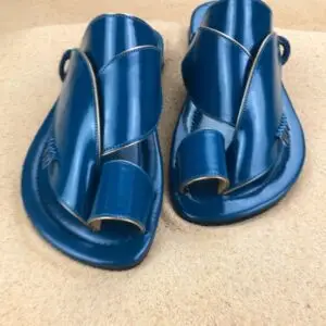 Mens Navy Blue Vegan Leather Sandals