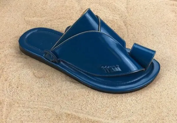 Mens Navy Vegan Leather Sandals in Pakistan